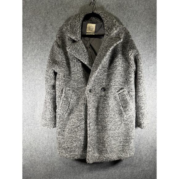 Stoosh Jacket Women Medium Gray Sherpa Teddy Coat Long Sleeve Winter Comfort - Picture 1 of 10